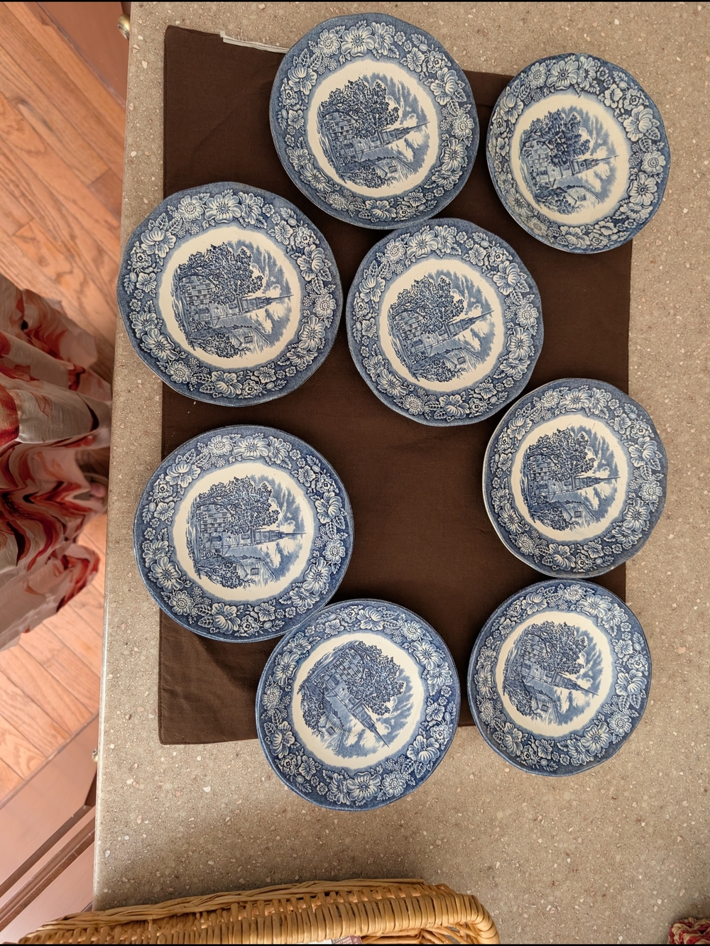 Liberty Staffordshire Blue Saucers Set of 8